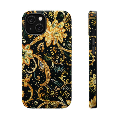 Floral Gold Scroll Magnetic Impact - Resistant Phone Case - DIGITAL X