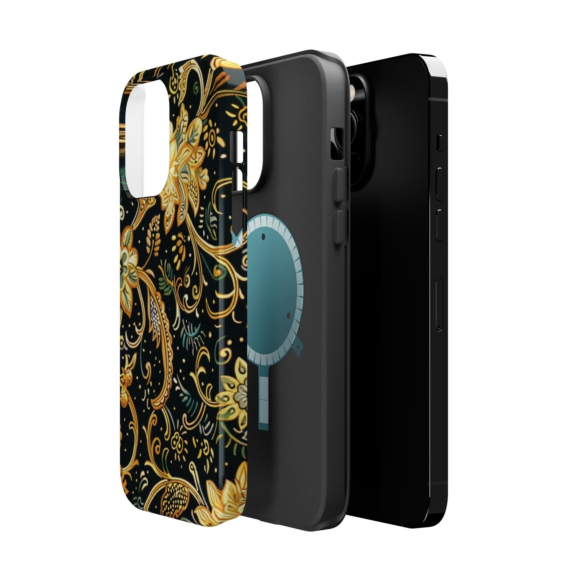Floral Gold Scroll Magnetic Impact - Resistant Phone Case - DIGITAL X