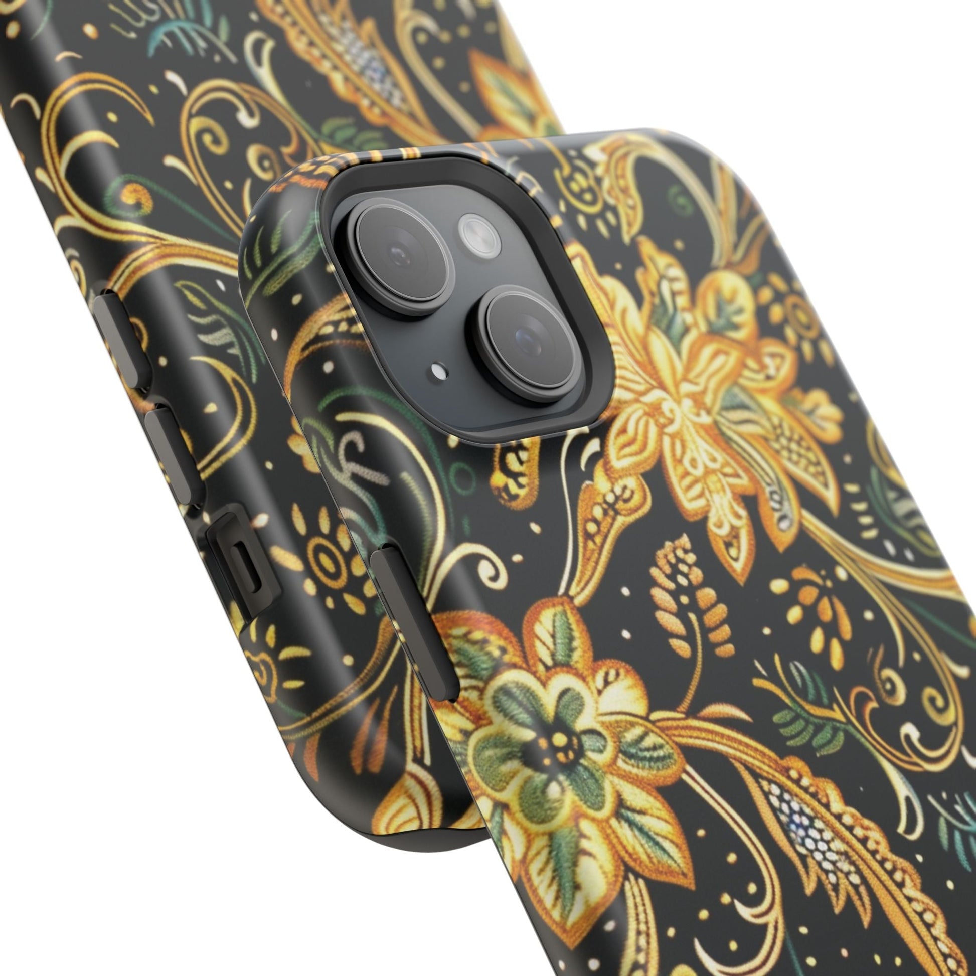 Floral Gold Scroll Magnetic Impact - Resistant Phone Case - DIGITAL X