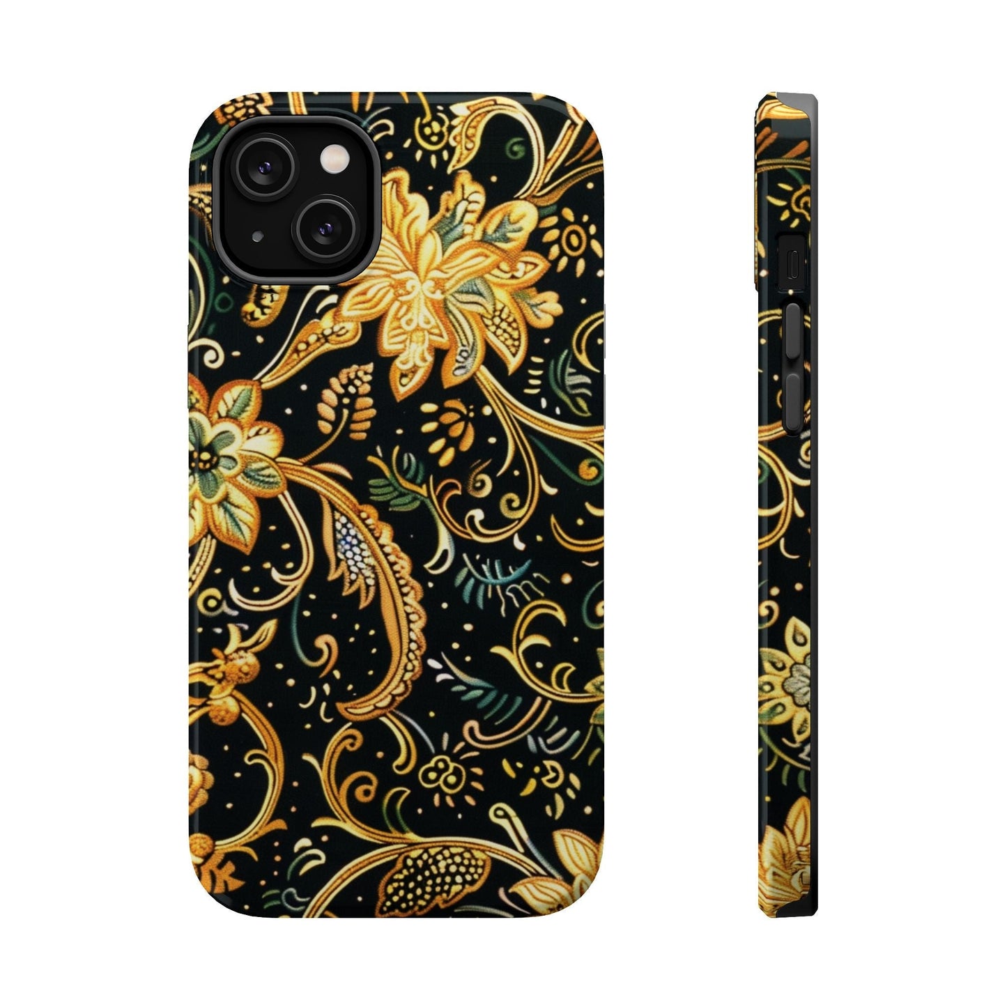 Floral Gold Scroll Magnetic Impact - Resistant Phone Case - DIGITAL X