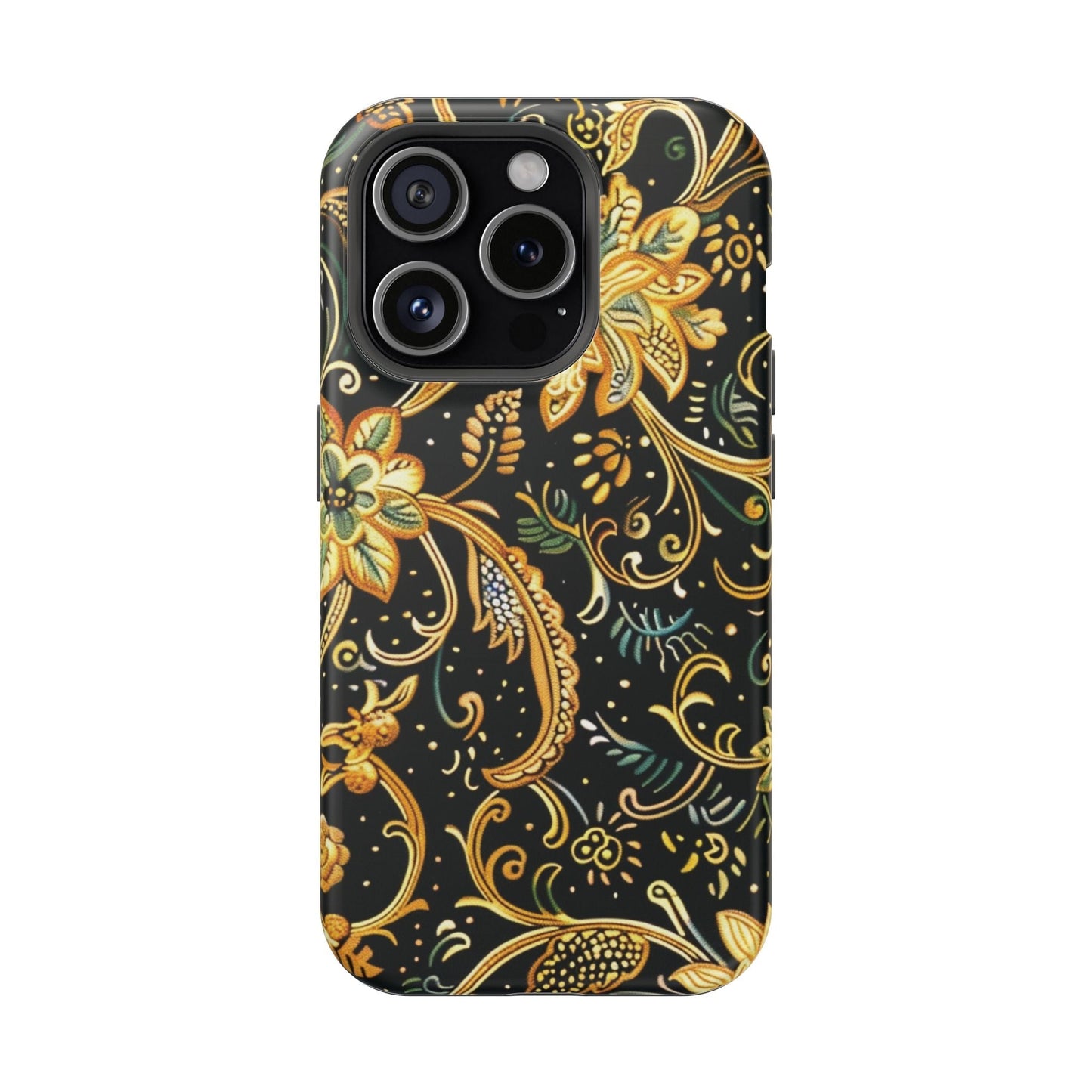 Floral Gold Scroll Magnetic Impact - Resistant Phone Case - DIGITAL X