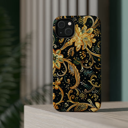 Floral Gold Scroll Magnetic Impact - Resistant Phone Case - DIGITAL X
