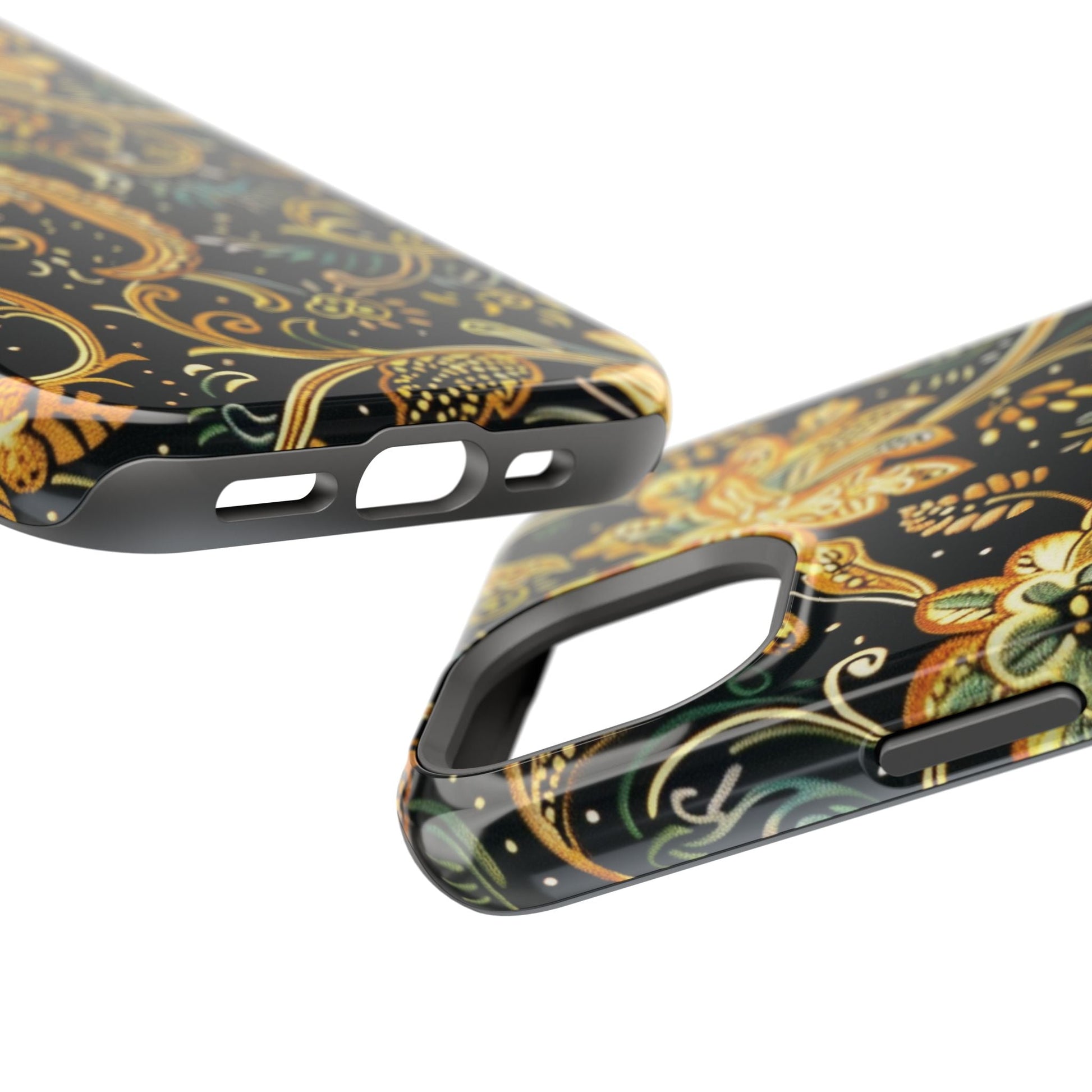 Floral Gold Scroll Magnetic Impact - Resistant Phone Case - DIGITAL X