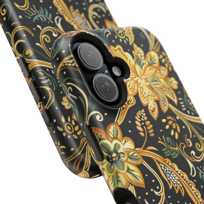 Floral Gold Scroll Magnetic Impact - Resistant Phone Case - DIGITAL X