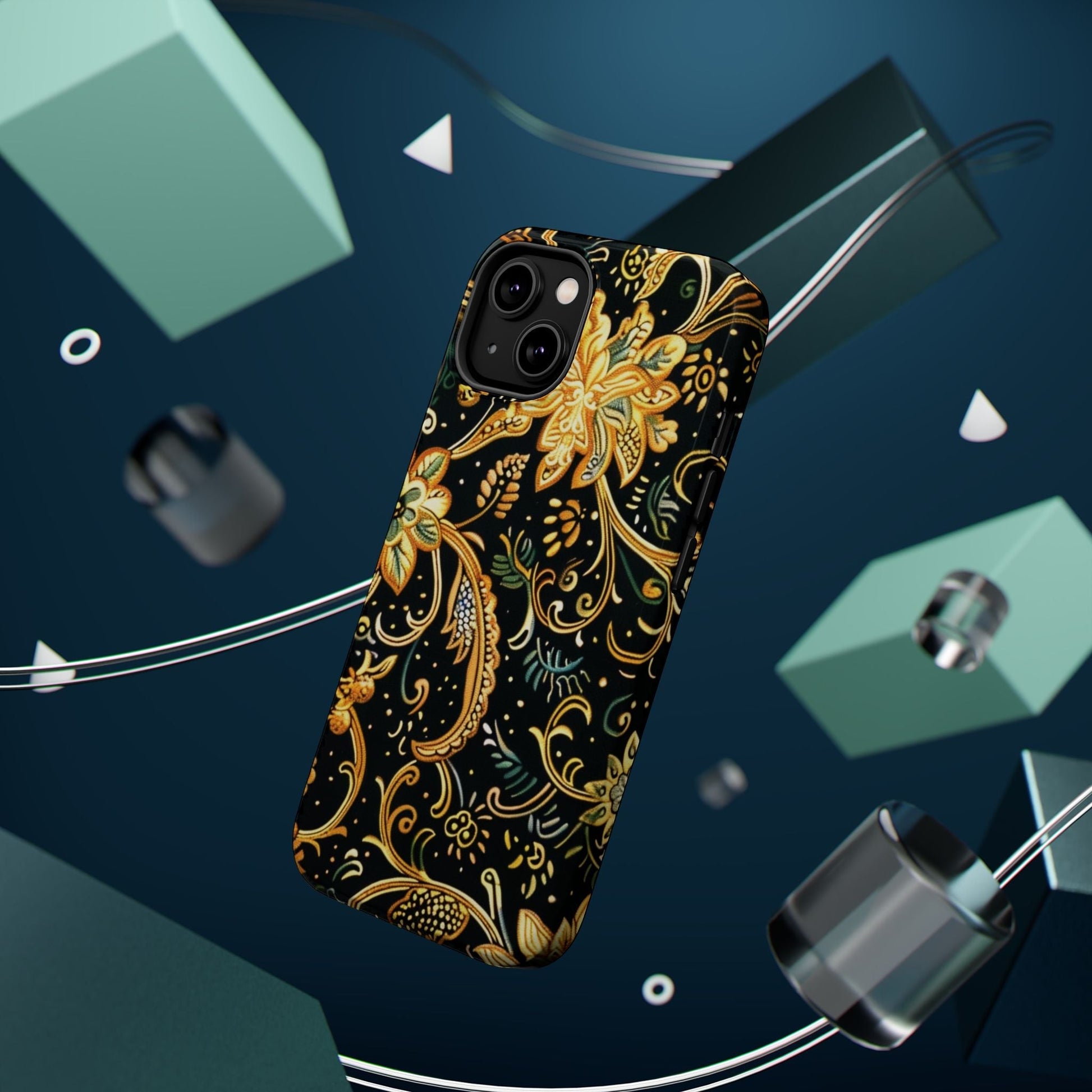 Floral Gold Scroll Magnetic Impact - Resistant Phone Case - DIGITAL X
