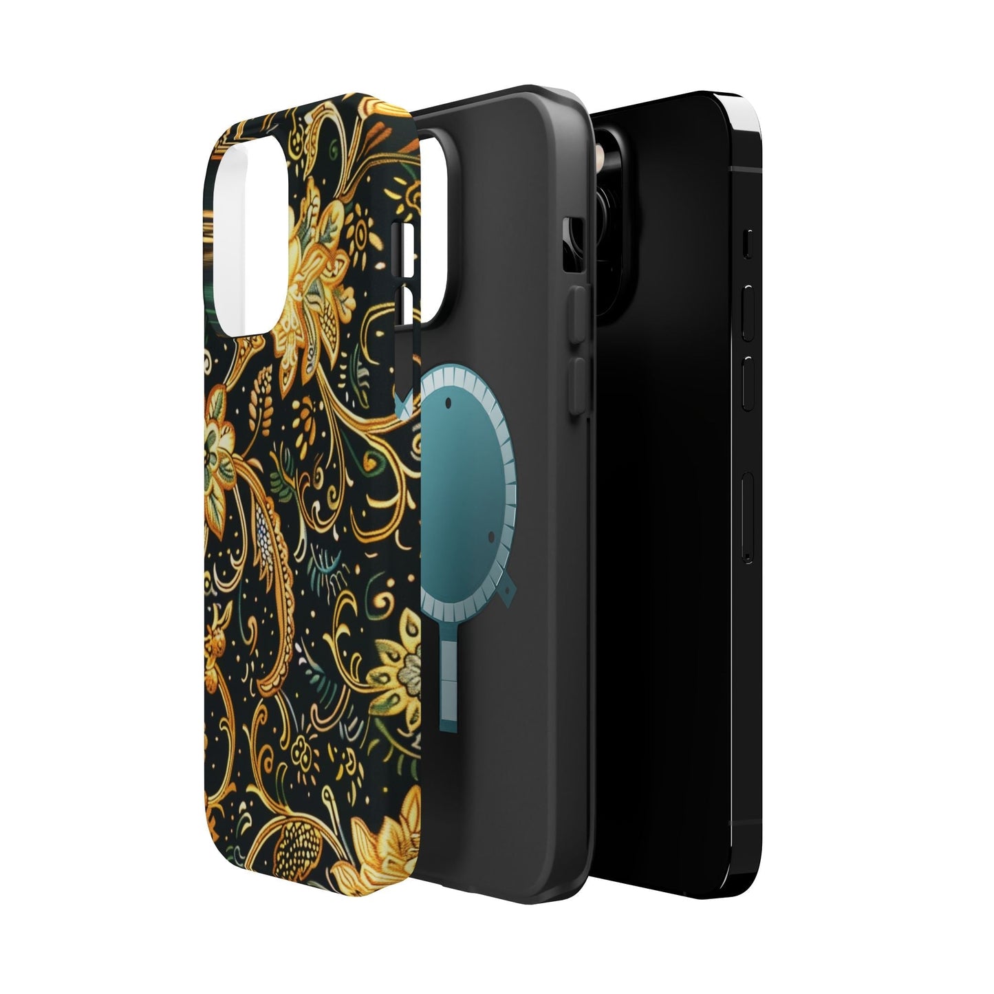 Floral Gold Scroll Magnetic Impact - Resistant Phone Case - DIGITAL X
