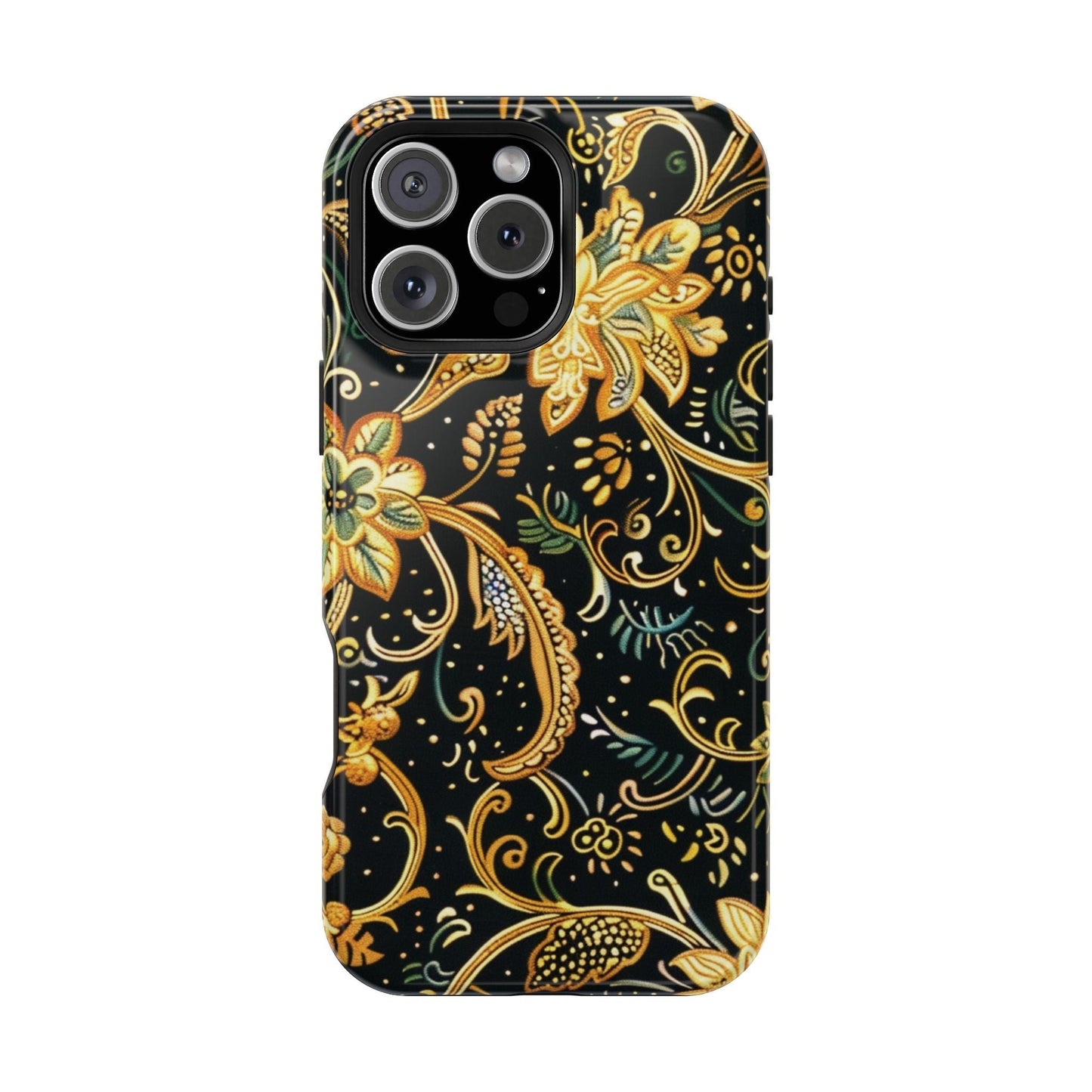 Floral Gold Scroll Magnetic Impact - Resistant Phone Case - DIGITAL X