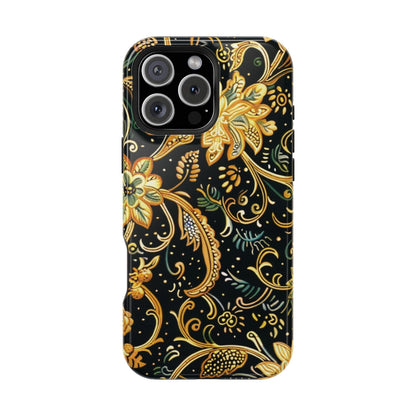 Floral Gold Scroll Magnetic Impact - Resistant Phone Case - DIGITAL X