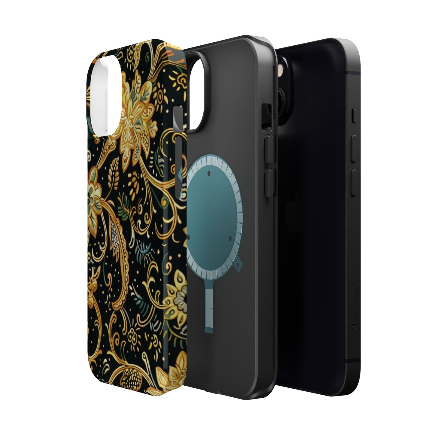 Floral Gold Scroll Magnetic Impact - Resistant Phone Case - DIGITAL X
