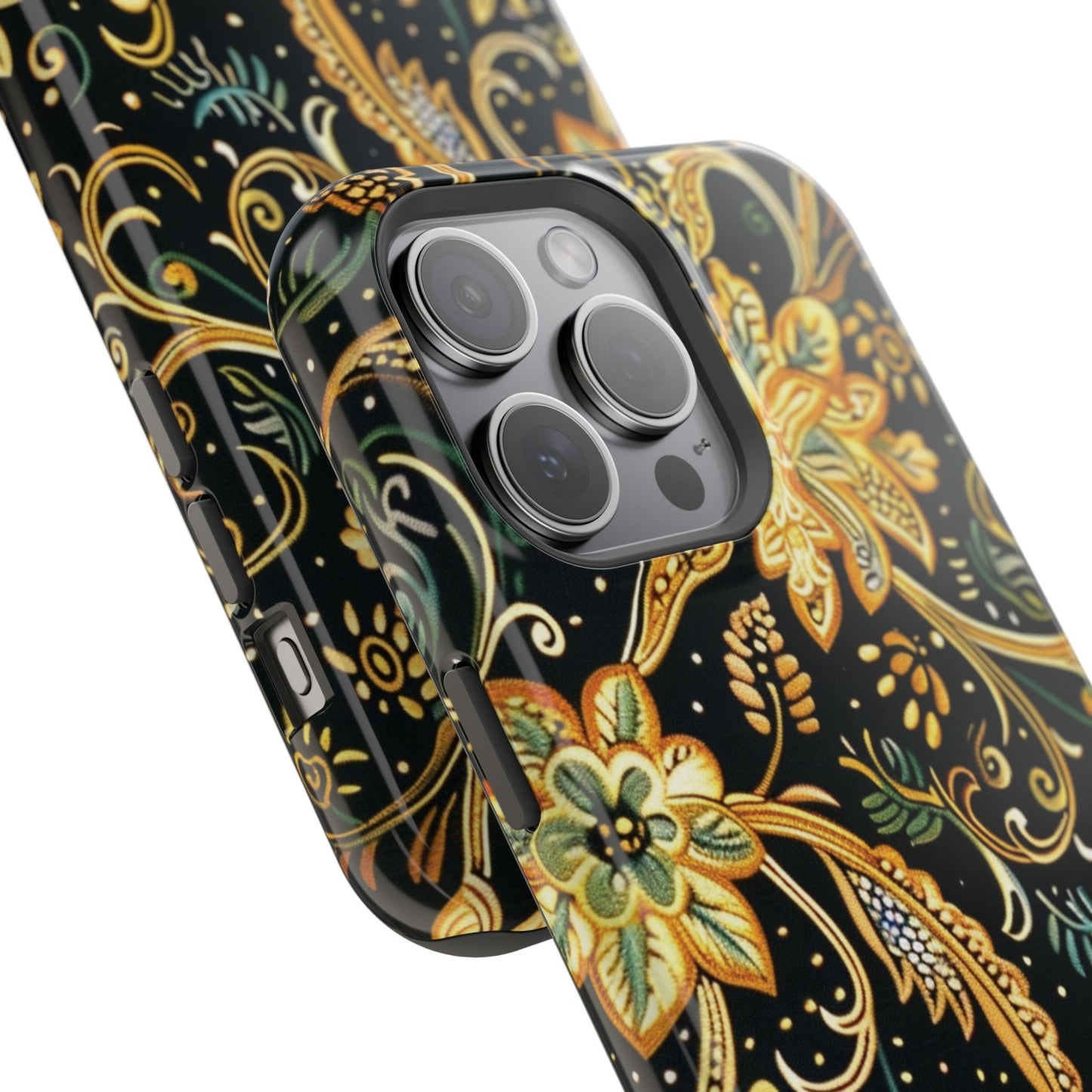 Floral Gold Scroll Magnetic Impact - Resistant Phone Case - DIGITAL X
