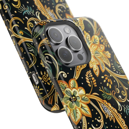 Floral Gold Scroll Magnetic Impact - Resistant Phone Case - DIGITAL X