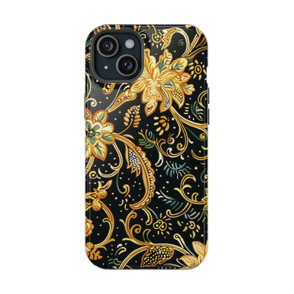 Floral Gold Scroll Magnetic Impact - Resistant Phone Case - DIGITAL X