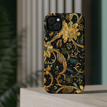 Floral Gold Scroll Magnetic Impact - Resistant Phone Case - DIGITAL X