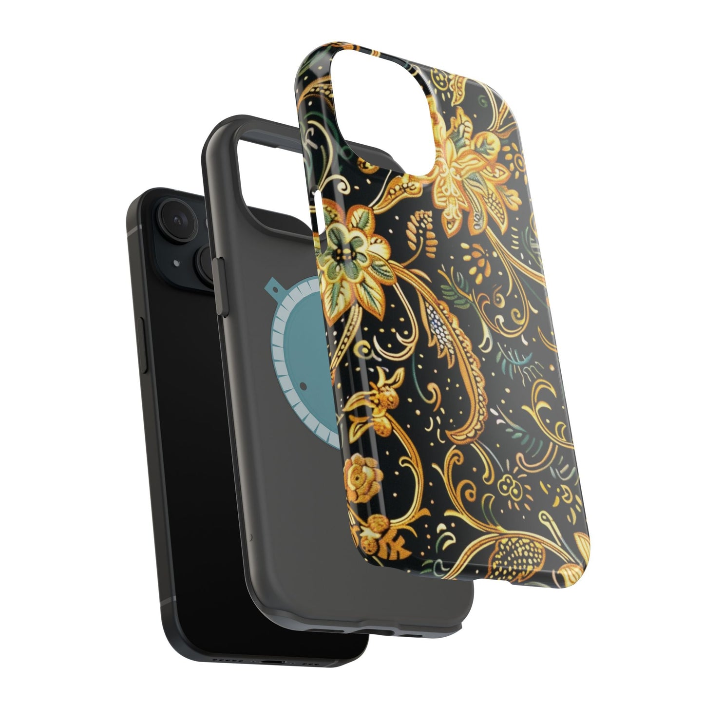 Floral Gold Scroll Magnetic Impact - Resistant Phone Case - DIGITAL X