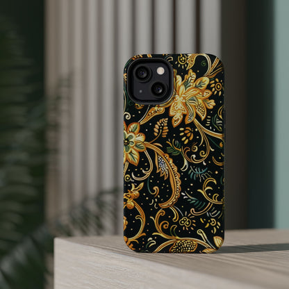 Floral Gold Scroll Magnetic Impact - Resistant Phone Case - DIGITAL X