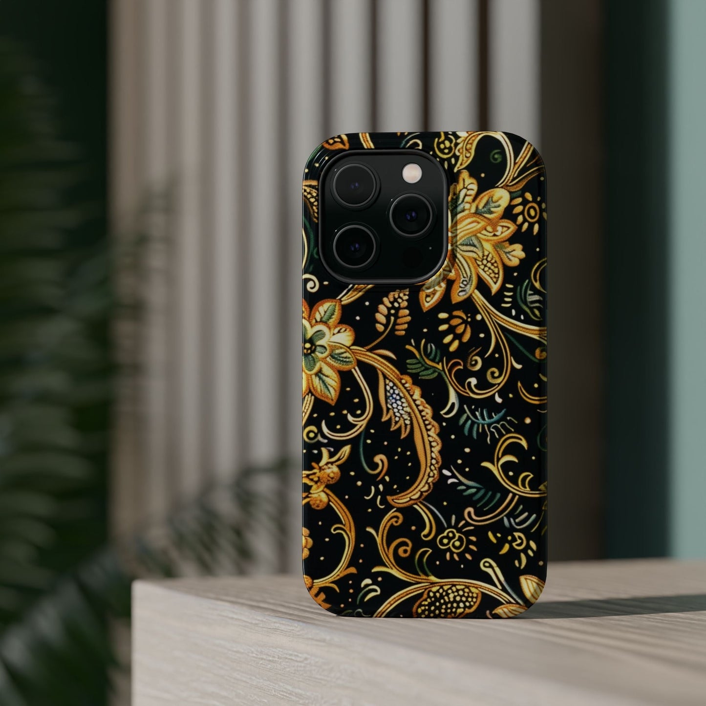 Floral Gold Scroll Magnetic Impact - Resistant Phone Case - DIGITAL X