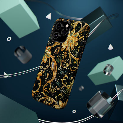 Floral Gold Scroll Magnetic Impact - Resistant Phone Case - DIGITAL X