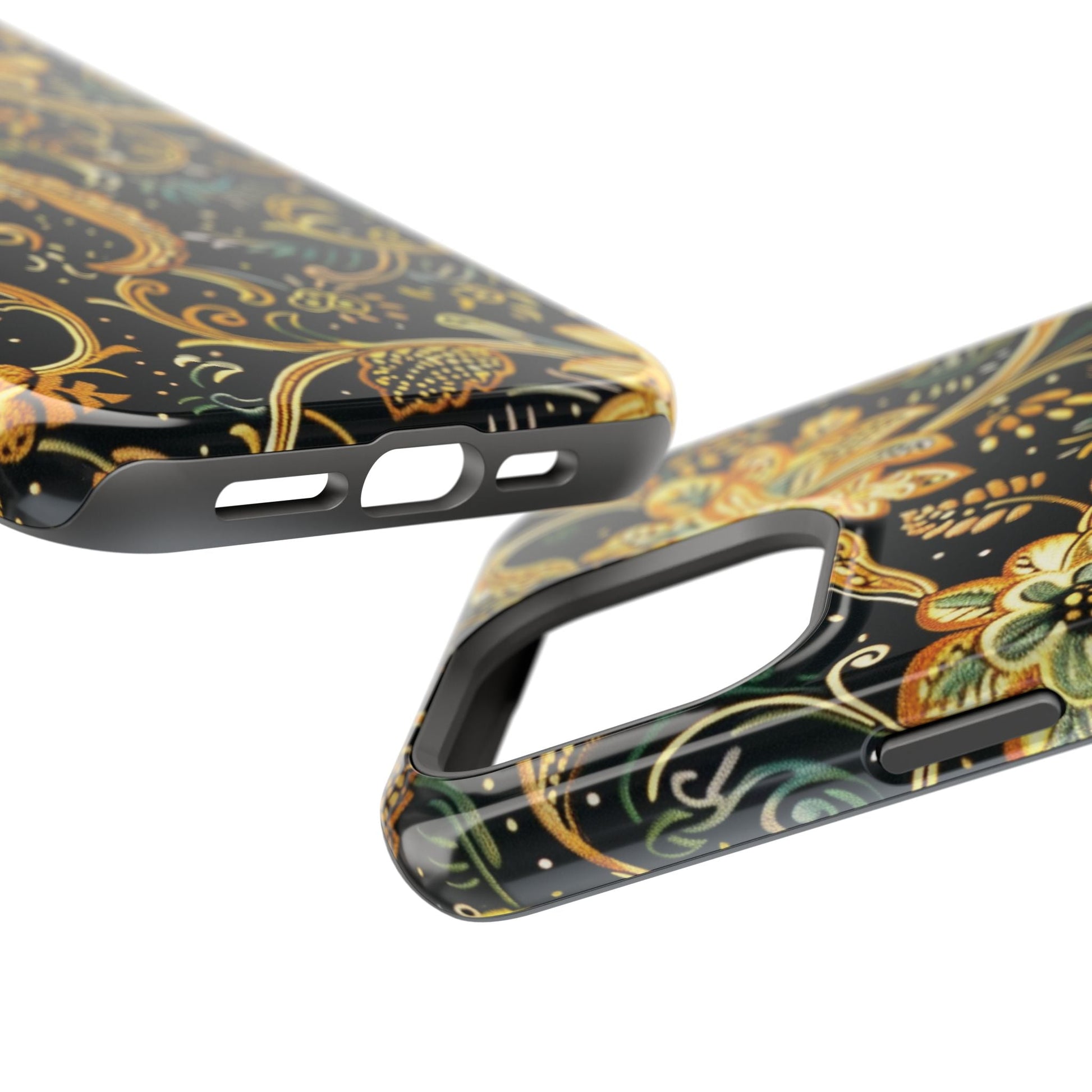 Floral Gold Scroll Magnetic Impact - Resistant Phone Case - DIGITAL X