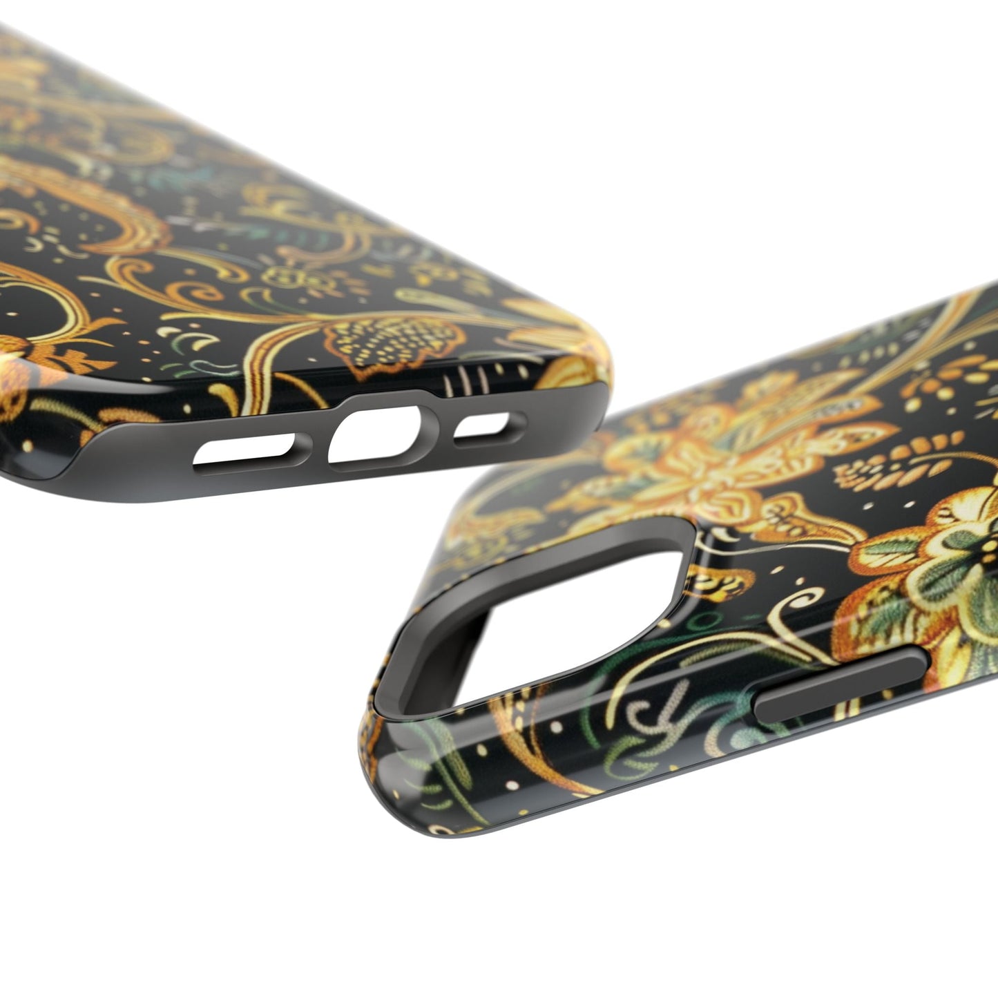Floral Gold Scroll Magnetic Impact - Resistant Phone Case - DIGITAL X