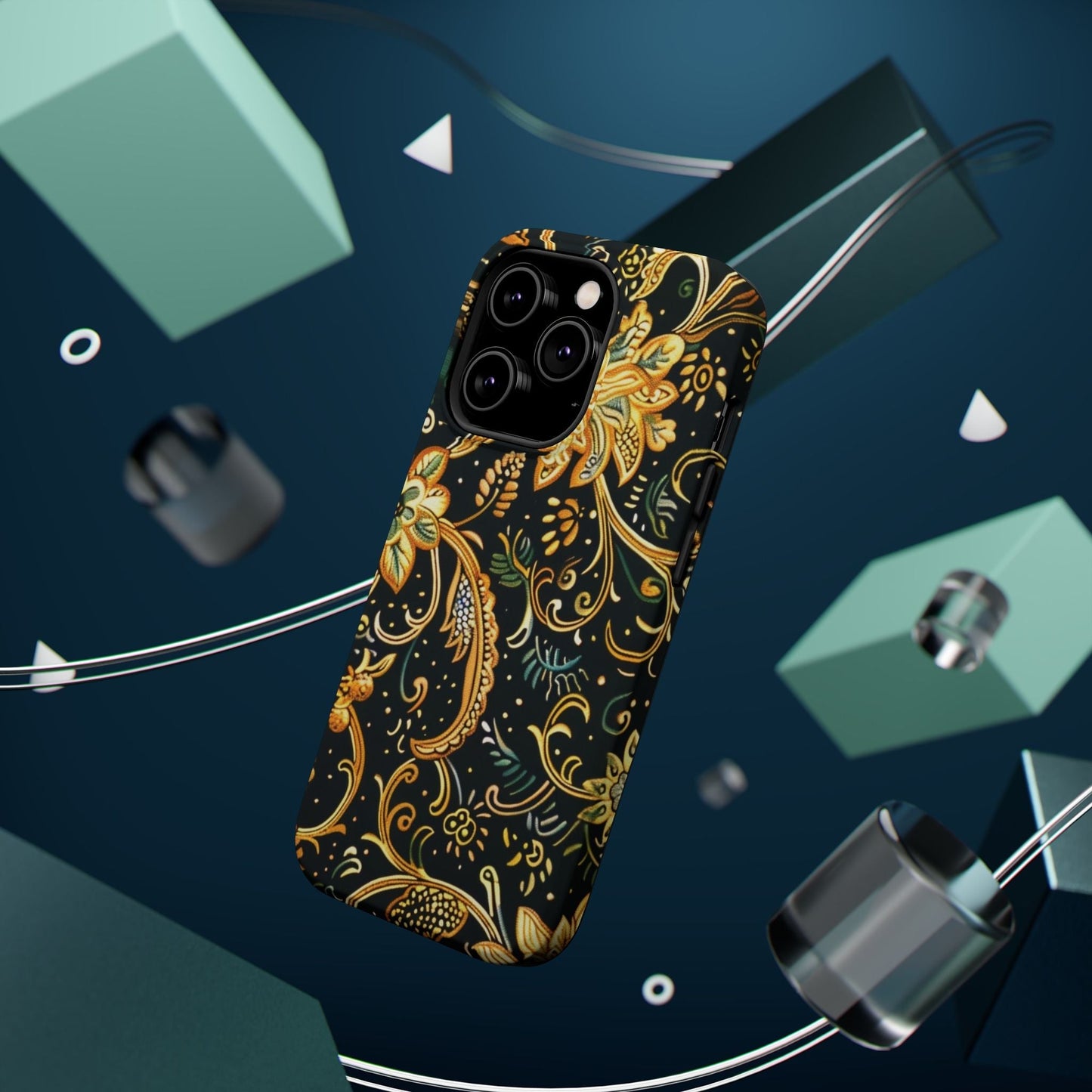 Floral Gold Scroll Magnetic Impact - Resistant Phone Case - DIGITAL X