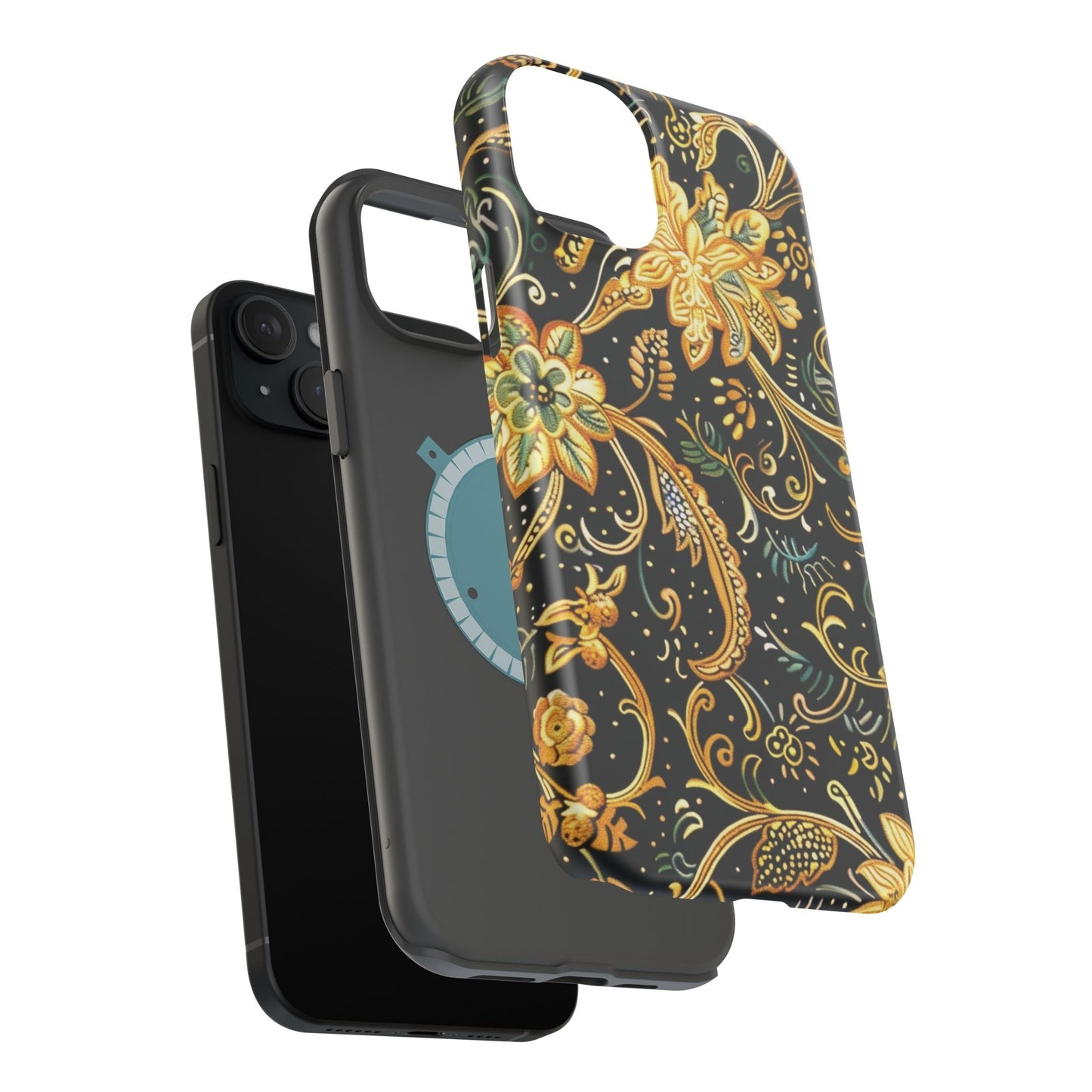 Floral Gold Scroll Magnetic Impact - Resistant Phone Case - DIGITAL X