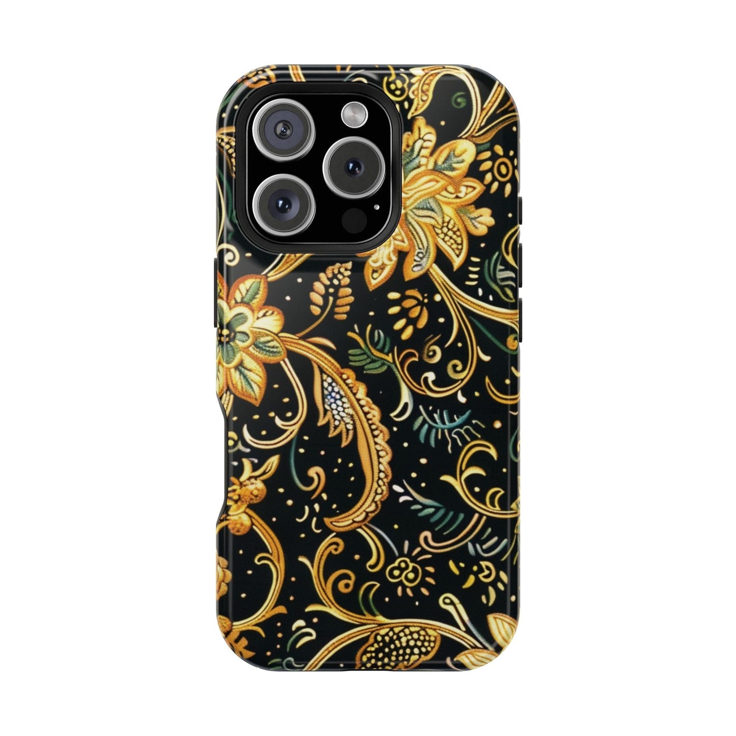 Floral Gold Scroll Magnetic Impact - Resistant Phone Case - DIGITAL X