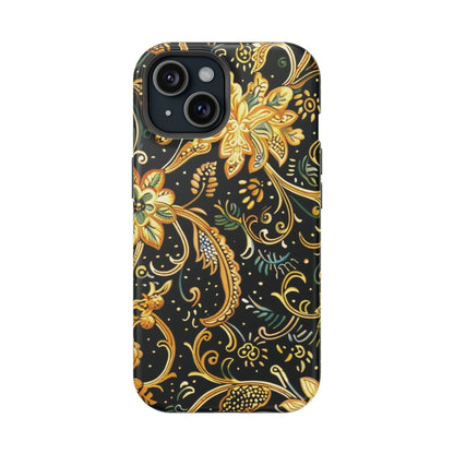 Floral Gold Scroll Magnetic Impact - Resistant Phone Case - DIGITAL X