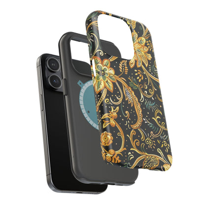 Floral Gold Scroll Magnetic Impact - Resistant Phone Case - DIGITAL X