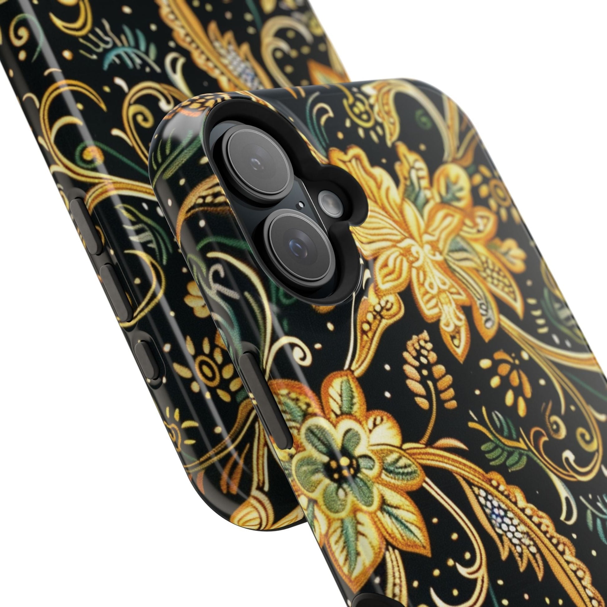 Floral Gold Scroll Magnetic Impact - Resistant Phone Case - DIGITAL X