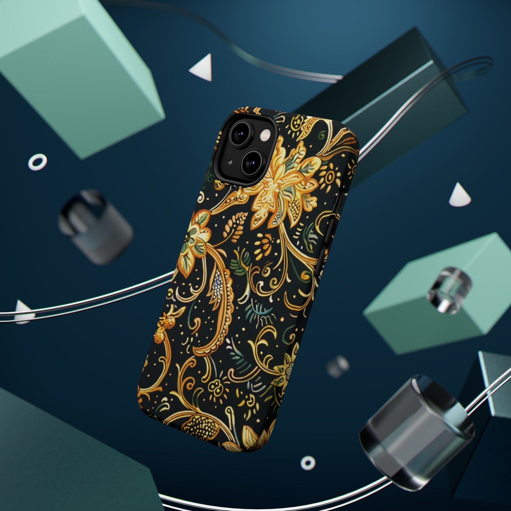Floral Gold Scroll Magnetic Impact - Resistant Phone Case - DIGITAL X