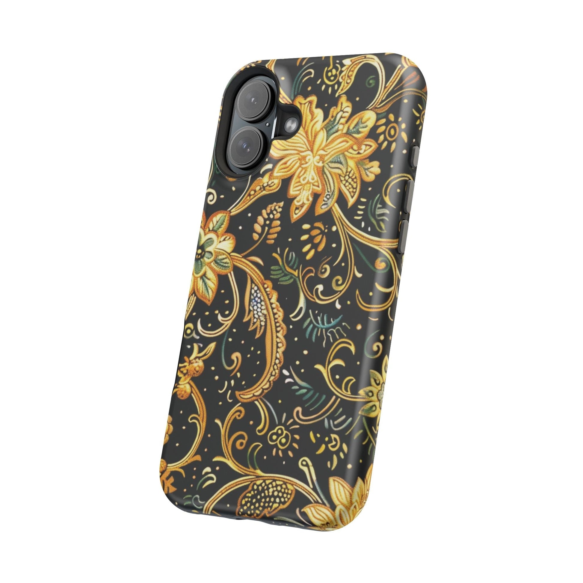 Floral Gold Scroll Magnetic Impact - Resistant Phone Case - DIGITAL X