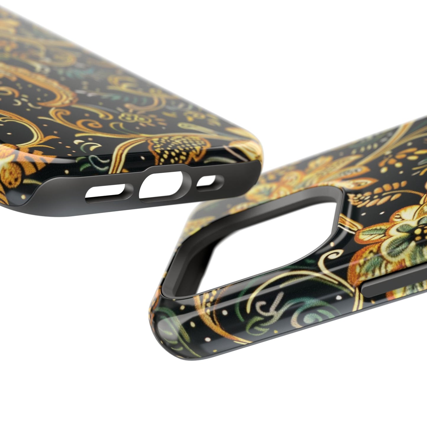 Floral Gold Scroll Magnetic Impact - Resistant Phone Case - DIGITAL X