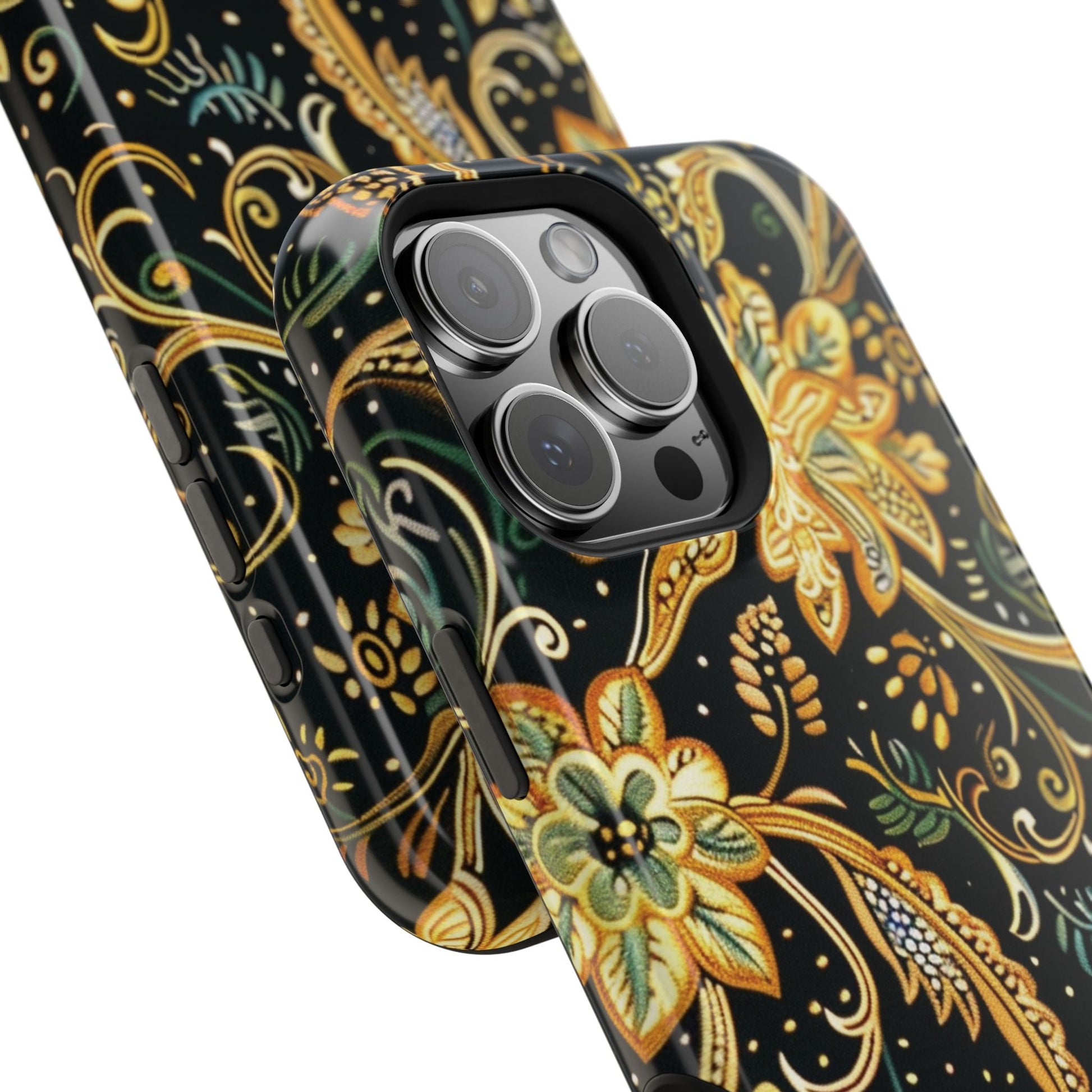 Floral Gold Scroll Magnetic Impact - Resistant Phone Case - DIGITAL X