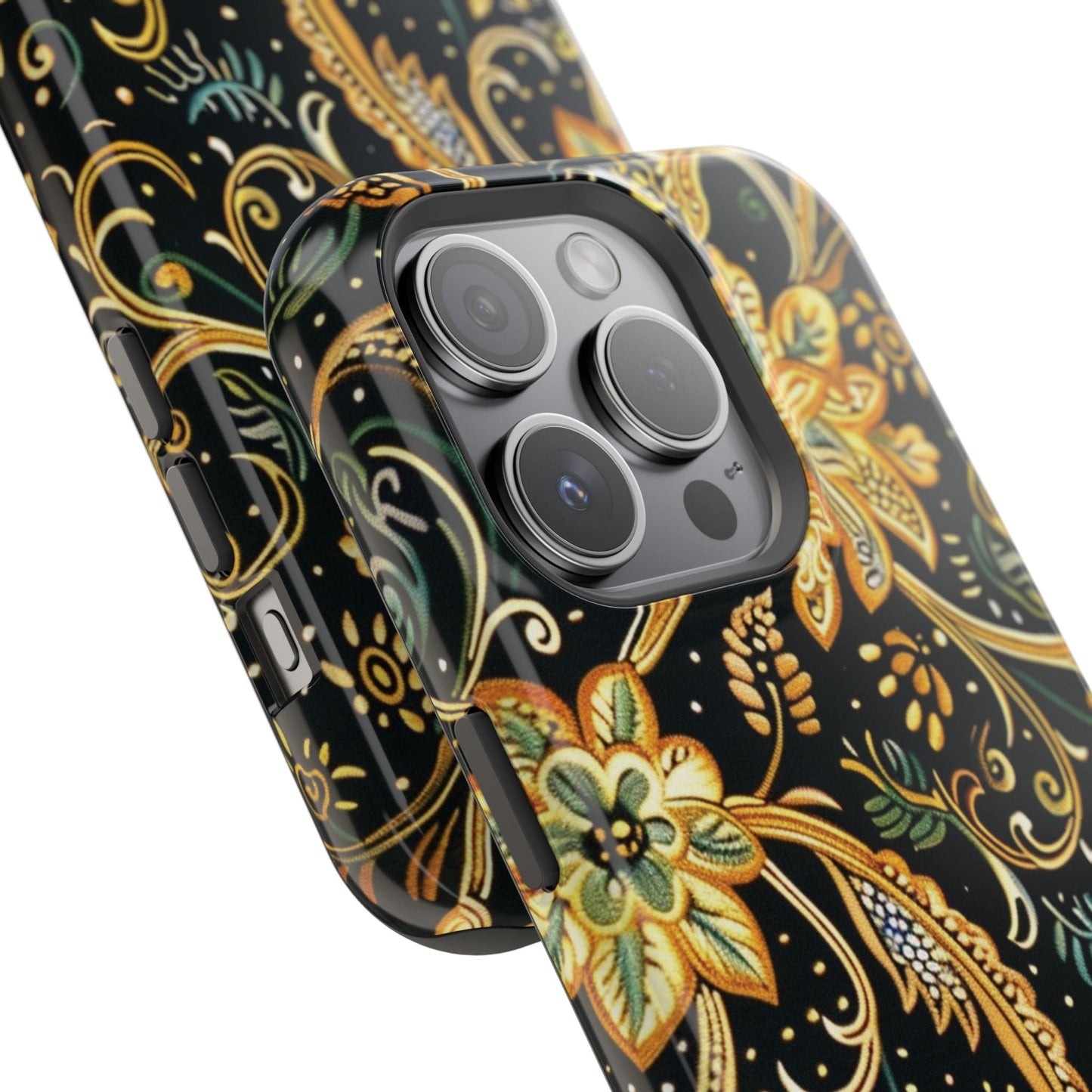 Floral Gold Scroll Magnetic Impact - Resistant Phone Case - DIGITAL X