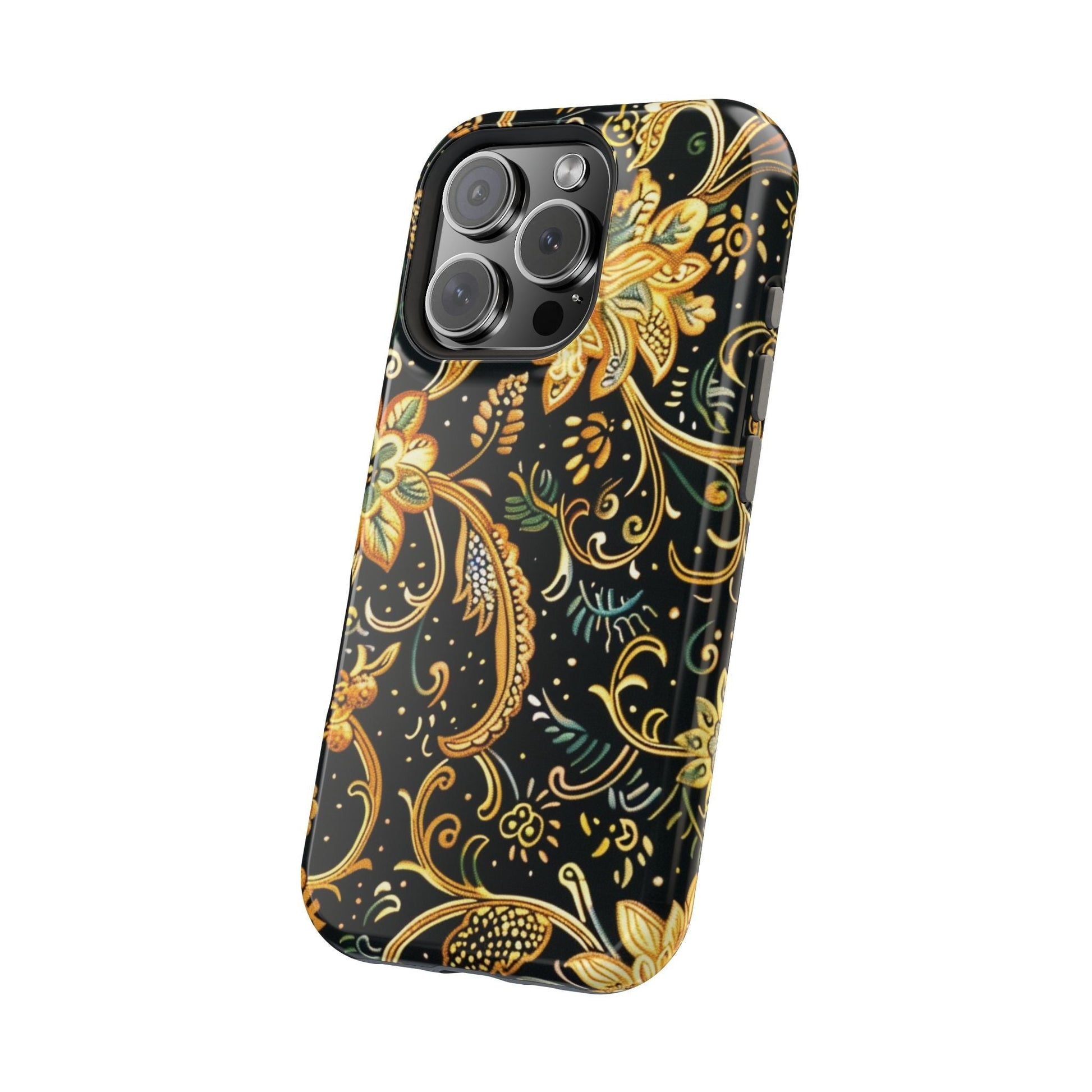 Floral Gold Scroll Magnetic Impact - Resistant Phone Case - DIGITAL X