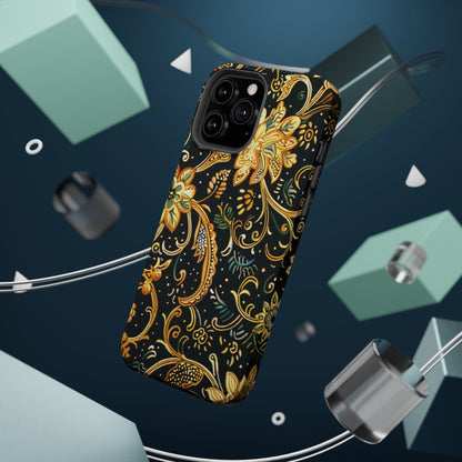 Floral Gold Scroll Magnetic Impact - Resistant Phone Case - DIGITAL X