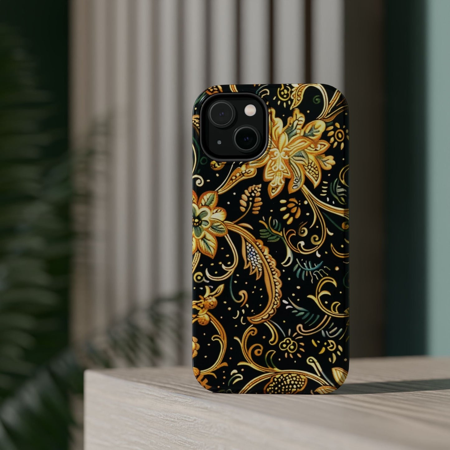 Floral Gold Scroll Magnetic Impact - Resistant Phone Case - DIGITAL X