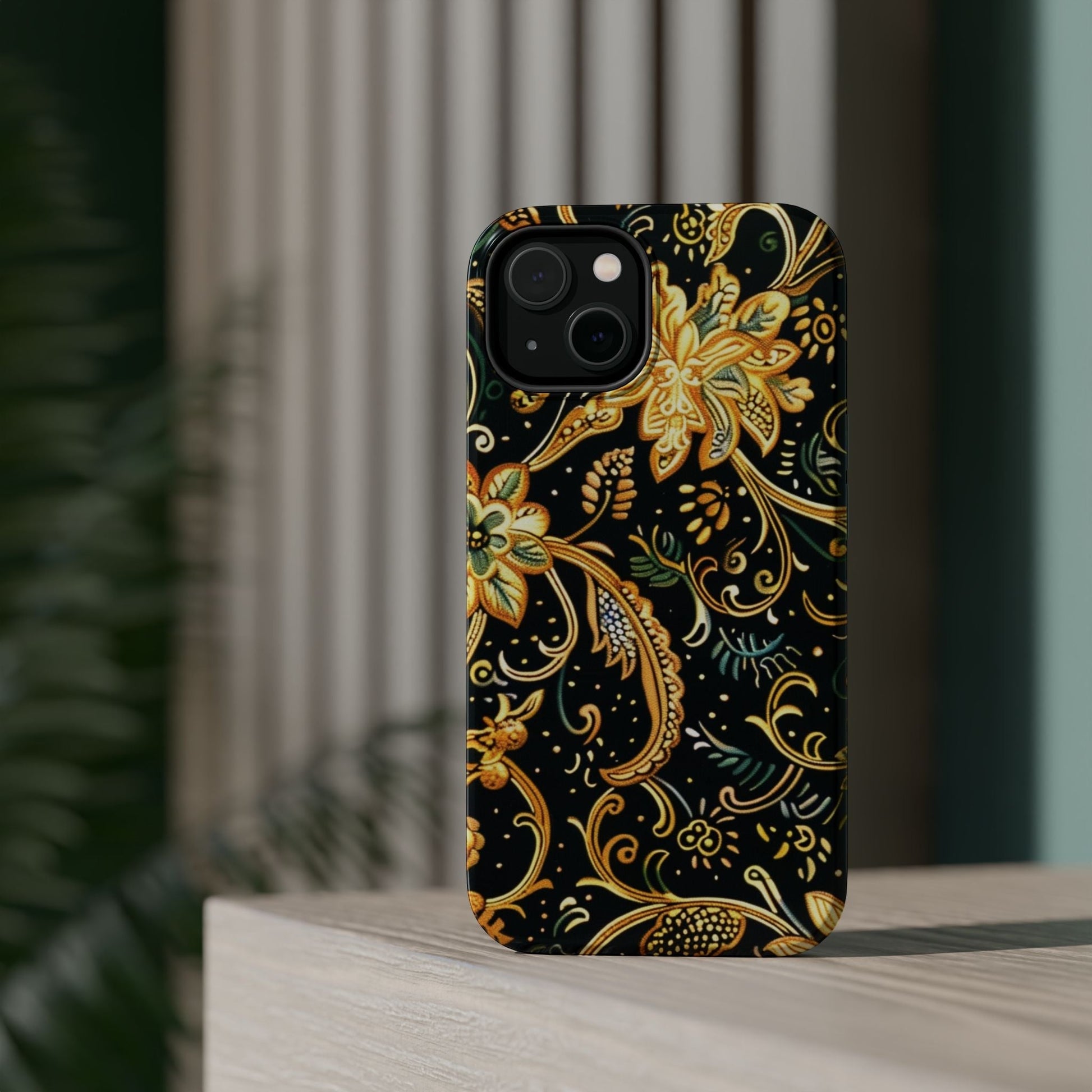 Floral Gold Scroll Magnetic Impact - Resistant Phone Case - DIGITAL X