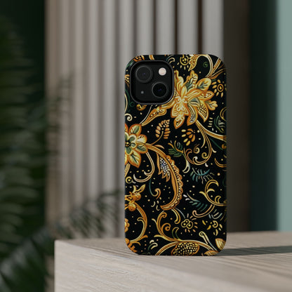 Floral Gold Scroll Magnetic Impact - Resistant Phone Case - DIGITAL X