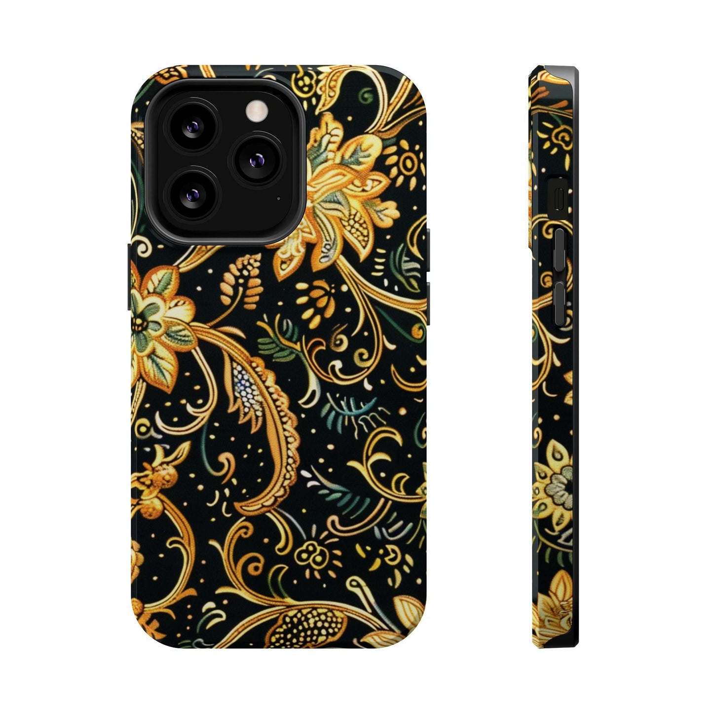 Floral Gold Scroll Magnetic Impact - Resistant Phone Case - DIGITAL X