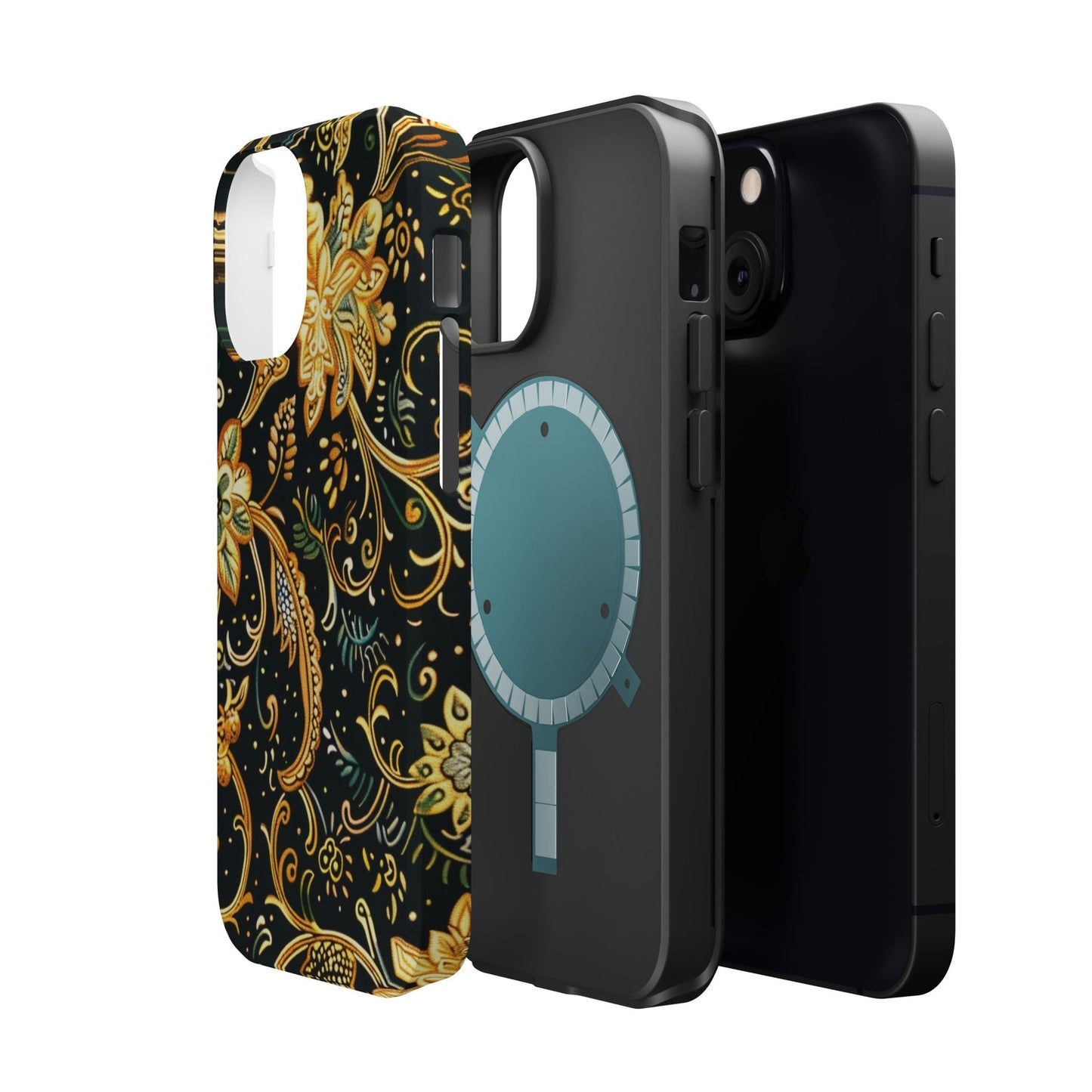 Floral Gold Scroll Magnetic Impact - Resistant Phone Case - DIGITAL X