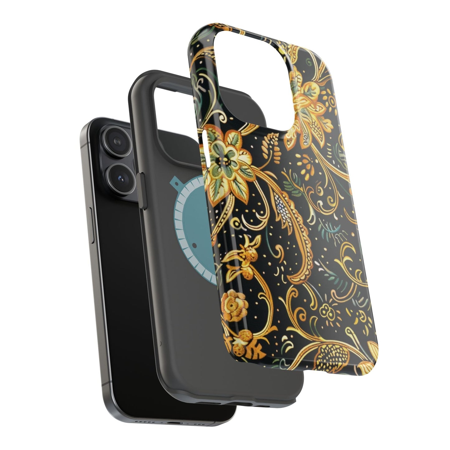 Floral Gold Scroll Magnetic Impact - Resistant Phone Case - DIGITAL X