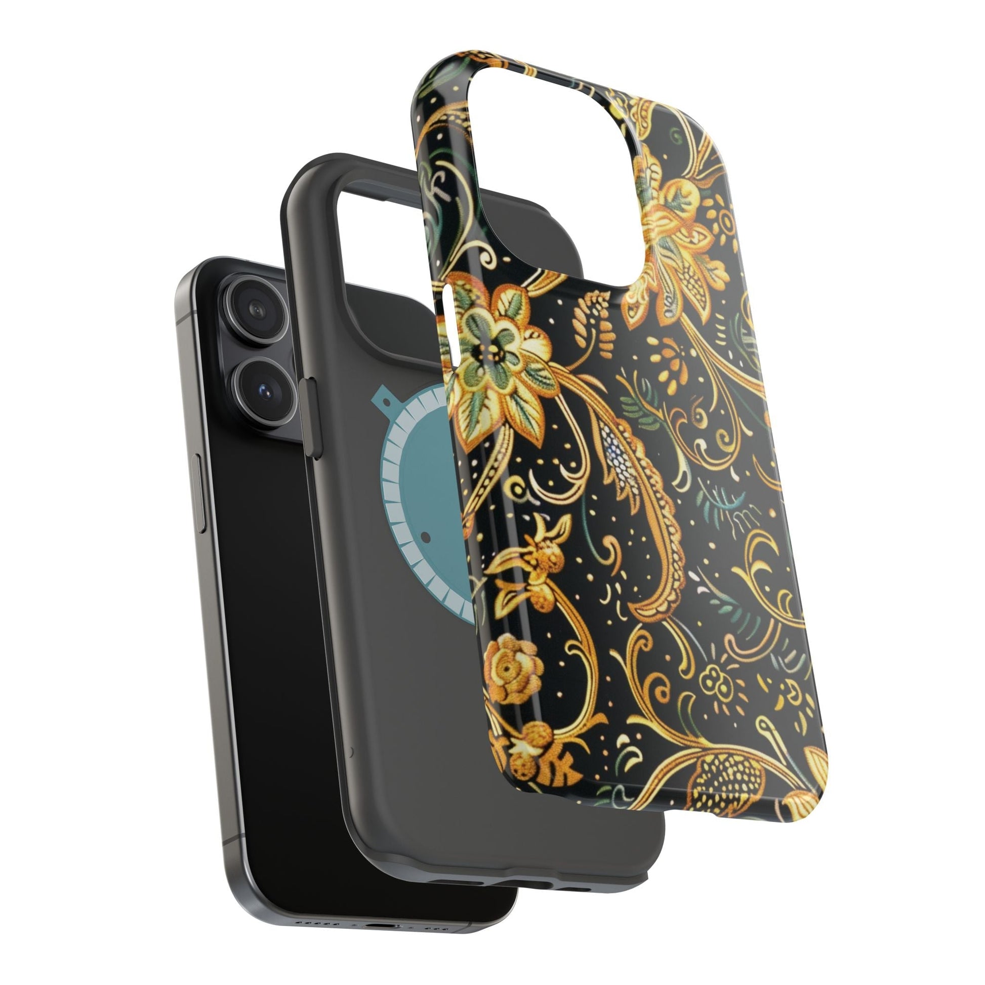 Floral Gold Scroll Magnetic Impact - Resistant Phone Case - DIGITAL X