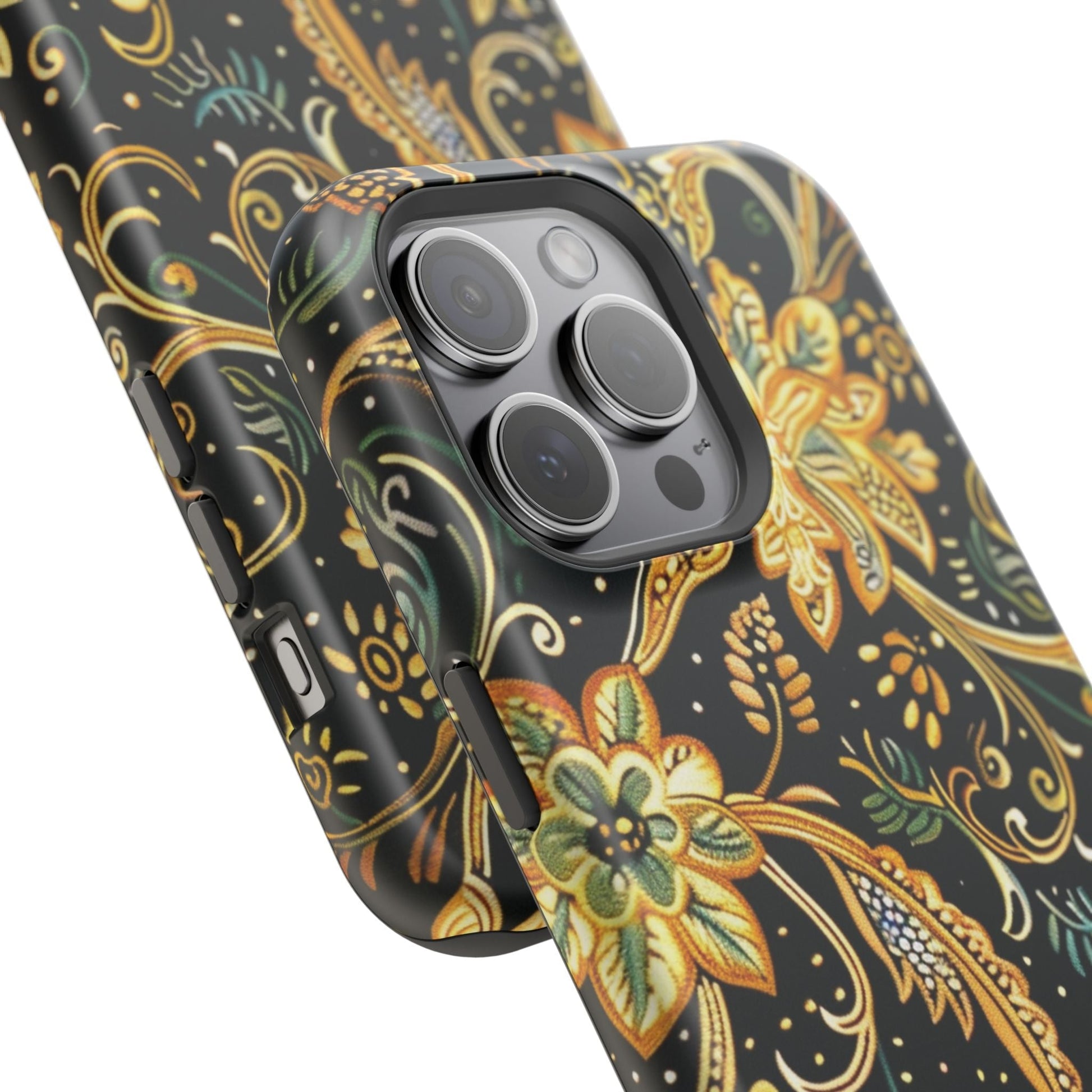 Floral Gold Scroll Magnetic Impact - Resistant Phone Case - DIGITAL X