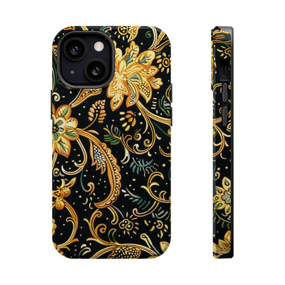 Floral Gold Scroll Magnetic Impact - Resistant Phone Case - DIGITAL X