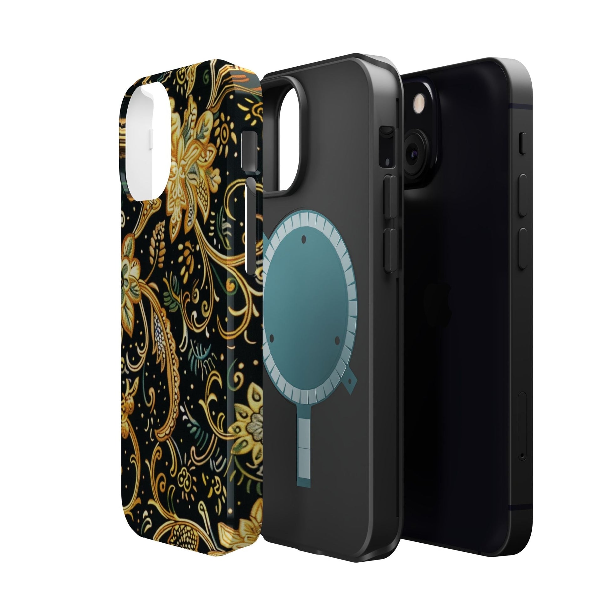 Floral Gold Scroll Magnetic Impact - Resistant Phone Case - DIGITAL X