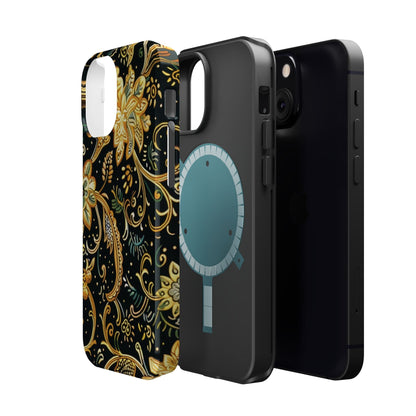 Floral Gold Scroll Magnetic Impact - Resistant Phone Case - DIGITAL X