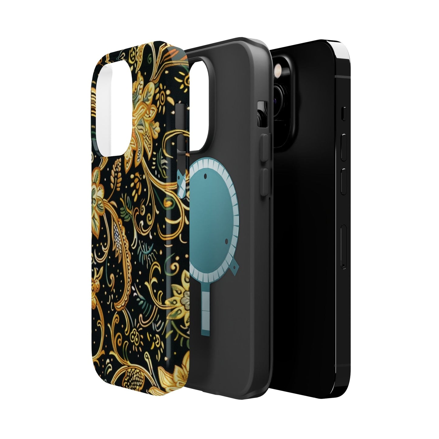 Floral Gold Scroll Magnetic Impact - Resistant Phone Case - DIGITAL X