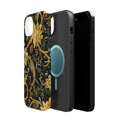 Floral Gold Scroll Magnetic Impact - Resistant Phone Case - DIGITAL X