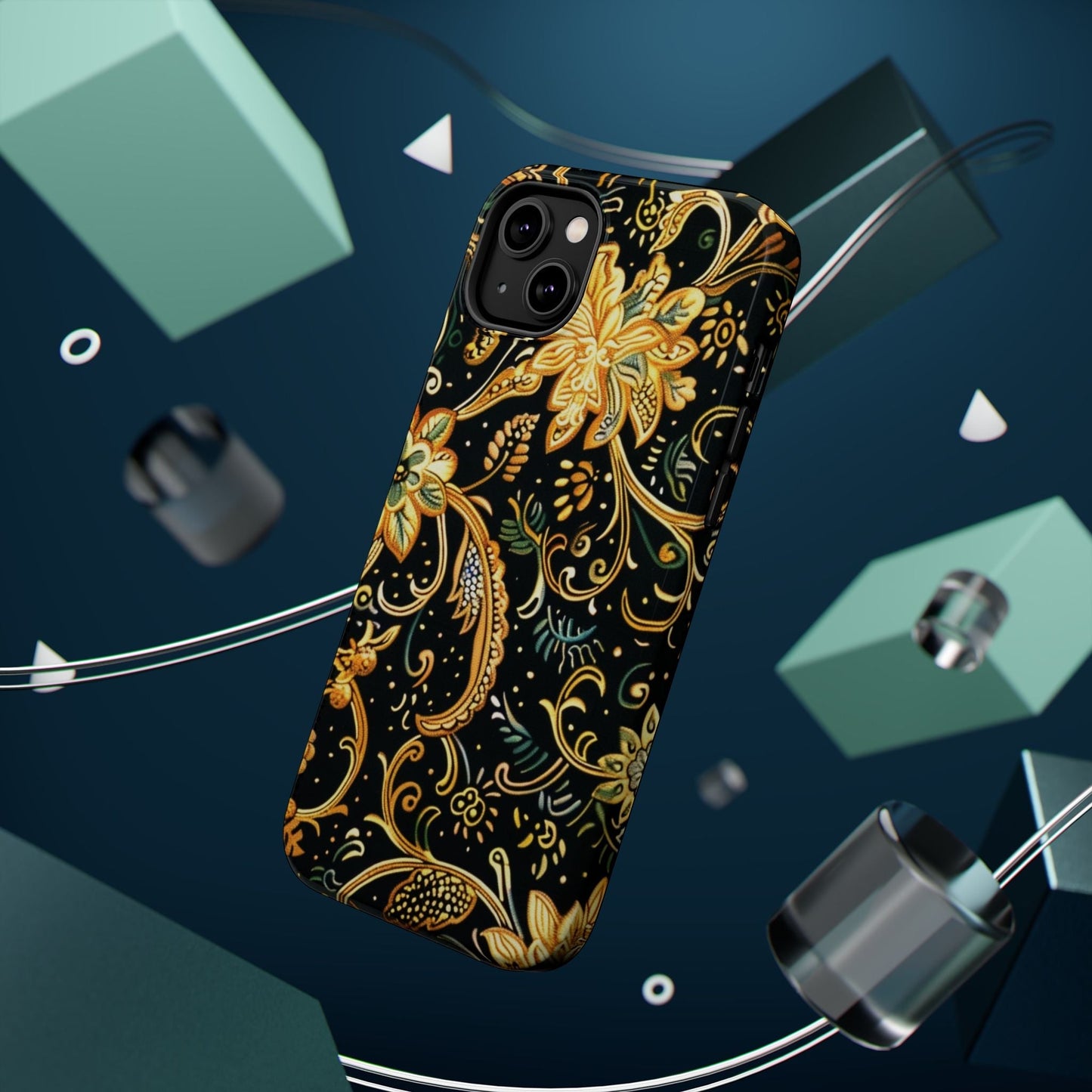 Floral Gold Scroll Magnetic Impact - Resistant Phone Case - DIGITAL X